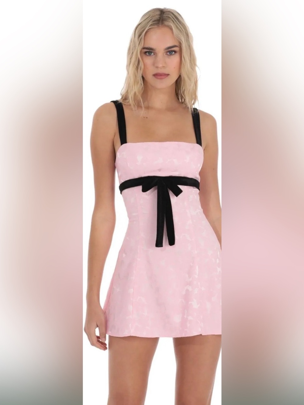 Lucy in the Sky Pink Dress with Black Accents